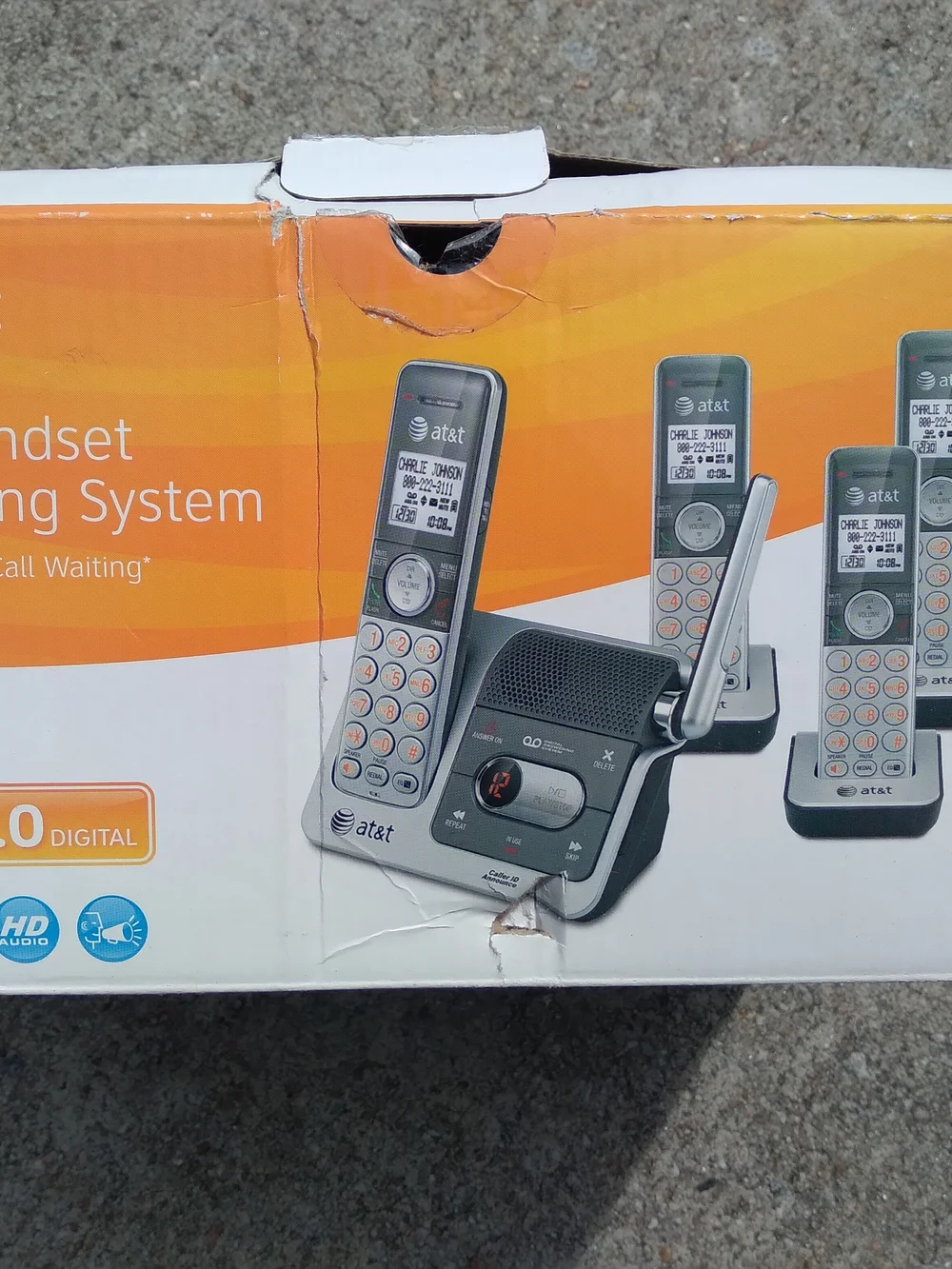 AT&T Four-Handset DECT 6.0 Cordless Phone System in Silver/Gray
